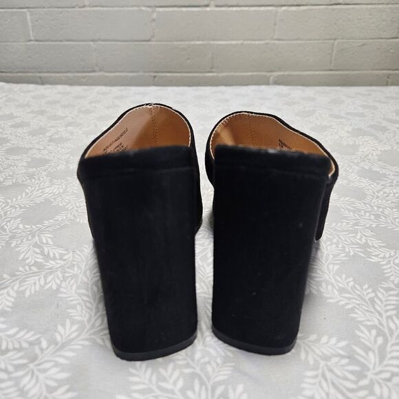 Madden Girl Slip On Mule Sandal Size 6 Black Chunky Heel - Picture 4 of 12